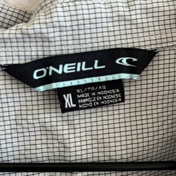 Oneill Paxton Window Pane Neutral Collar Button Front Shirt XL - Picture 3 of 7